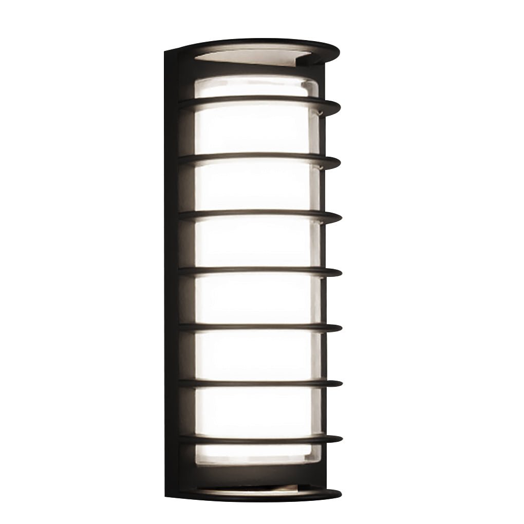Modern Black Outdoor Wall Sconce Dual Layer Shade Aluminum LED 30W CRI80