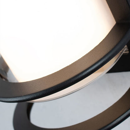 Modern Black Outdoor Wall Sconce Dual Layer Shade Aluminum LED 30W CRI80