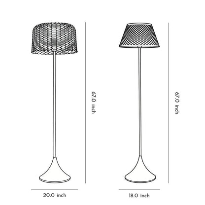 Modern Stainless Steel Mesh Shade Outdoor Floor Lamp IP65 Solar/Plug-In 3000K