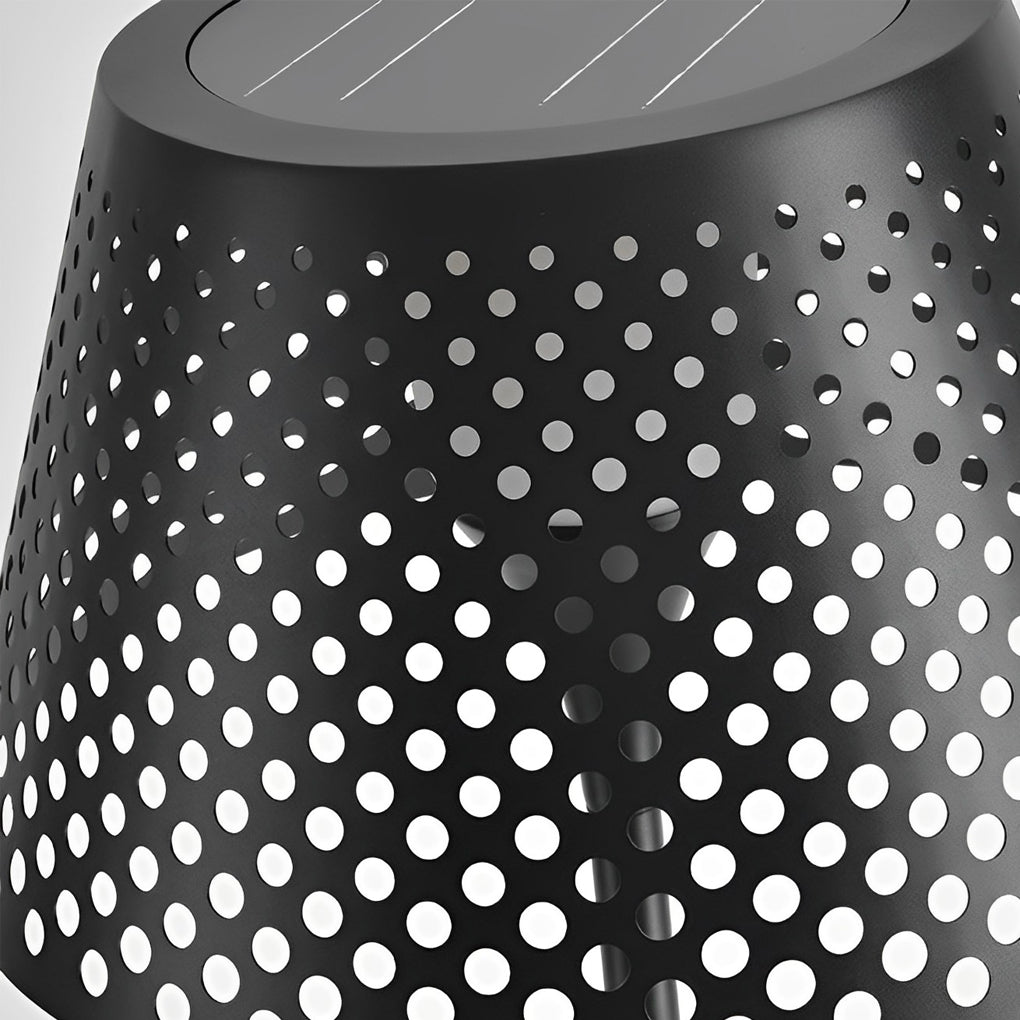 Modern Stainless Steel Mesh Shade Outdoor Floor Lamp IP65 Solar/Plug-In 3000K