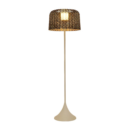 Modern Stainless Steel Mesh Shade Outdoor Floor Lamp IP65 Solar/Plug-In 3000K