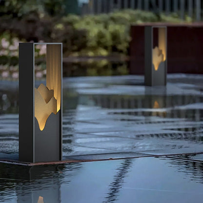 Architectural Slim LED Bollard Light Waterproof Outdoor Pathway Landscape Lighting Black Aluminum IP65