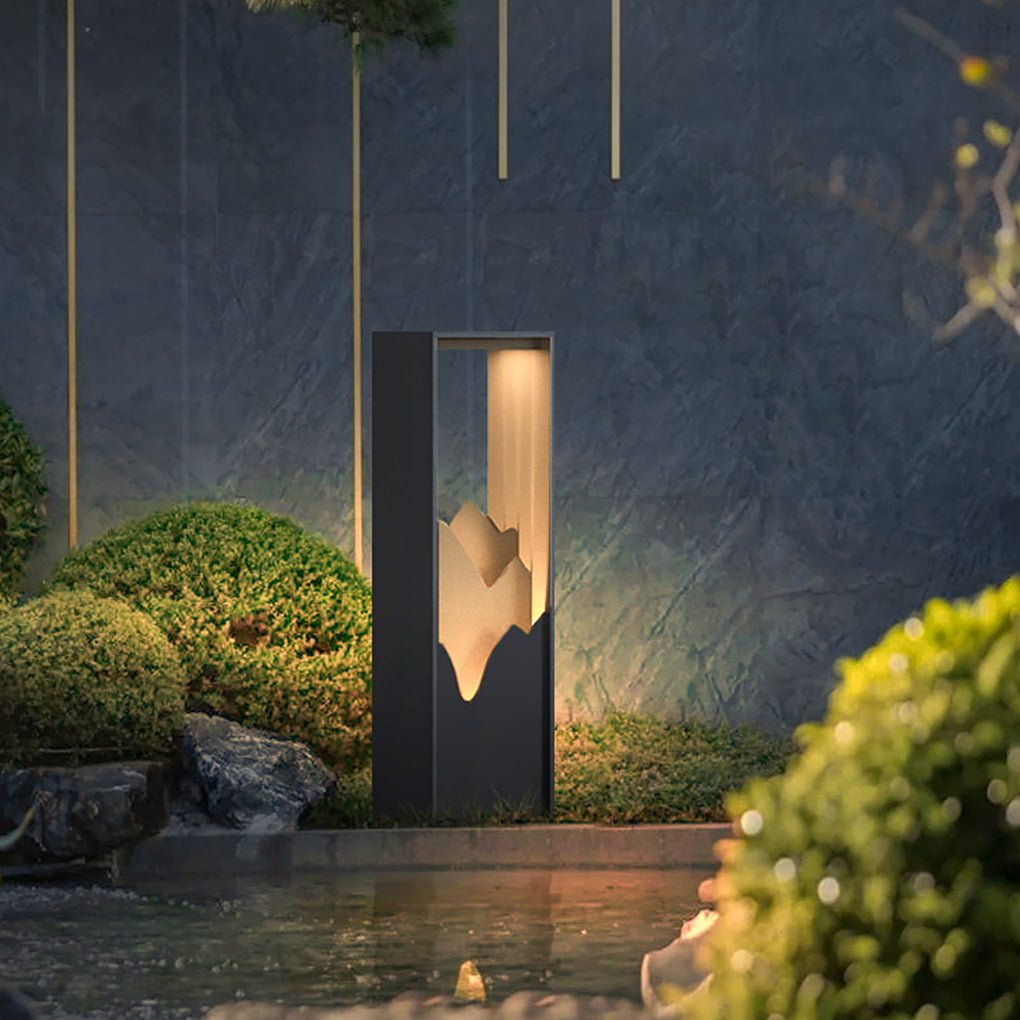 Architectural Slim LED Bollard Light Waterproof Outdoor Pathway Landscape Lighting Black Aluminum IP65