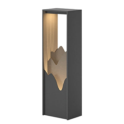 Architectural Slim LED Bollard Light Waterproof Outdoor Pathway Landscape Lighting Black Aluminum IP65