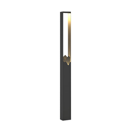 Architectural Slim LED Bollard Light Waterproof Outdoor Pathway Landscape Lighting Black Aluminum IP65