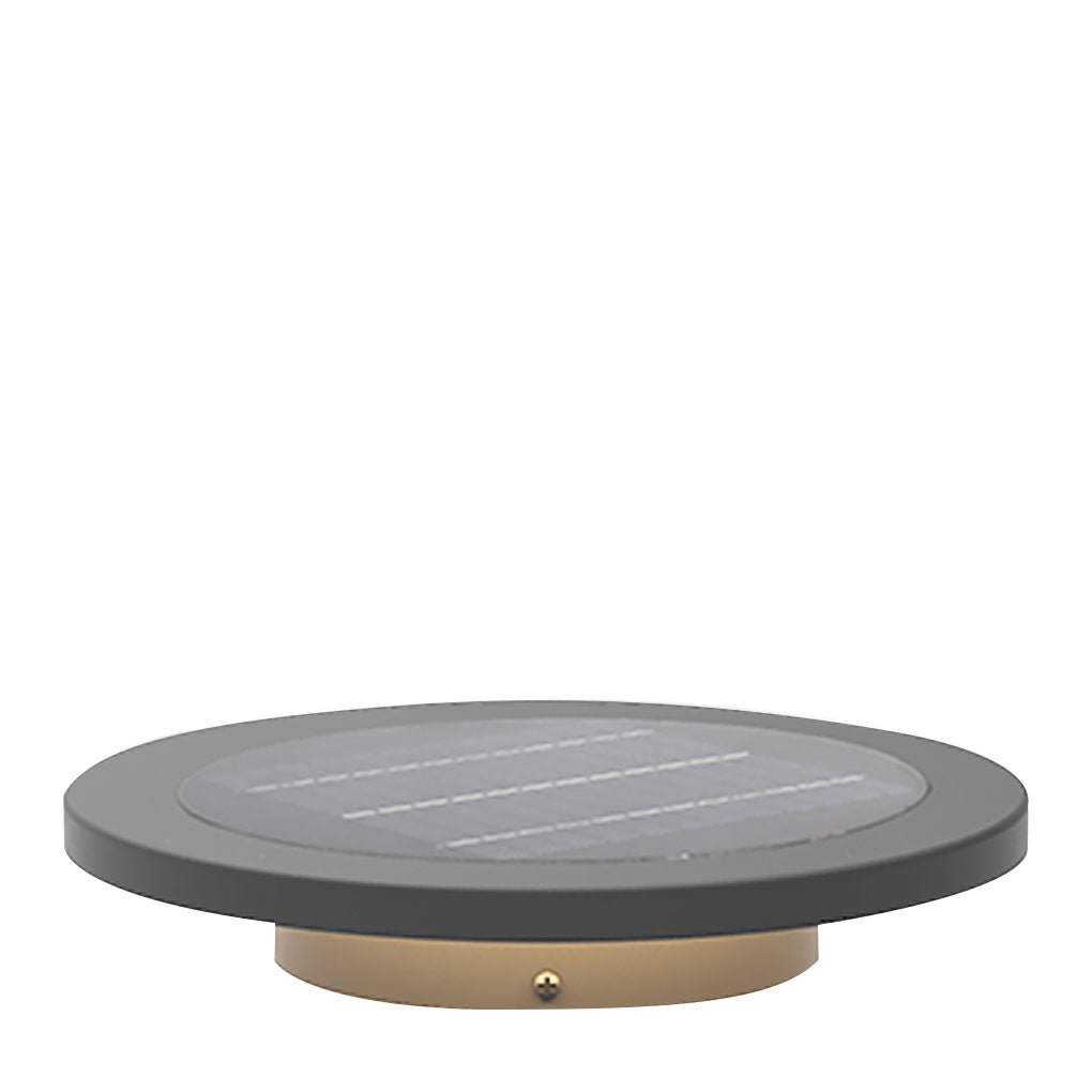 Round Solar Hardwired Lawn Ground Light Die-Cast Aluminum Ring Halo Bottom Emitting LED IP65