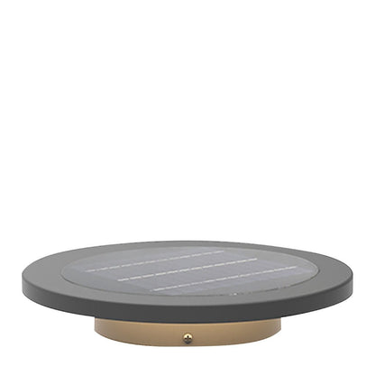 Round Solar Hardwired Lawn Ground Light Die-Cast Aluminum Ring Halo Bottom Emitting LED IP65