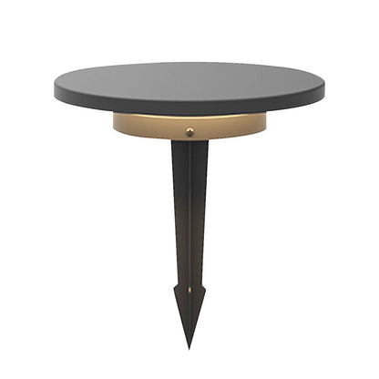 Round Solar Hardwired Lawn Ground Light Die-Cast Aluminum Ring Halo Bottom Emitting LED IP65