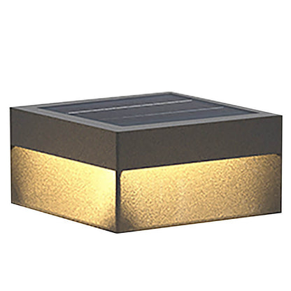 Minimalist Square Stainless Steel Acrylic Outdoor Pillar Light Black IP65 Solar or Hardwired 5 Sizes Courtyard