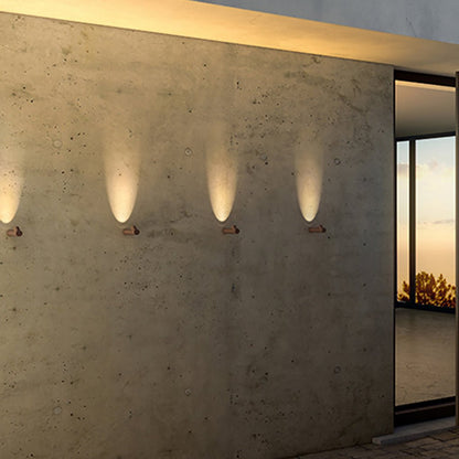 Modern Slim Outdoor Wall Uplight Cylinder LED 2W White Gray IP65
