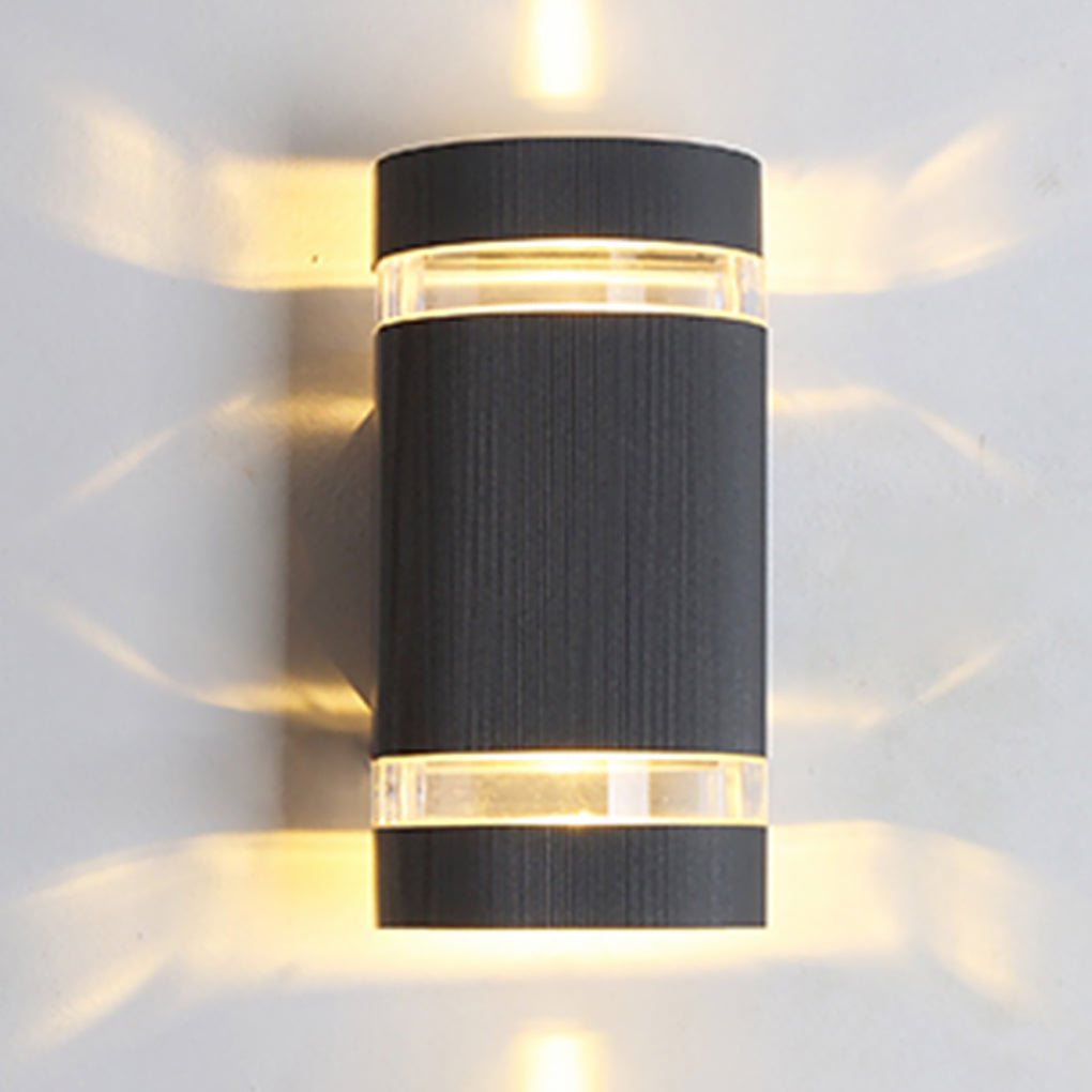 Modern LED Up Down Outdoor Wall Sconce Die-Cast Aluminum Hollow Halo Effect Square Round IP54 3000K Courtyard Villa