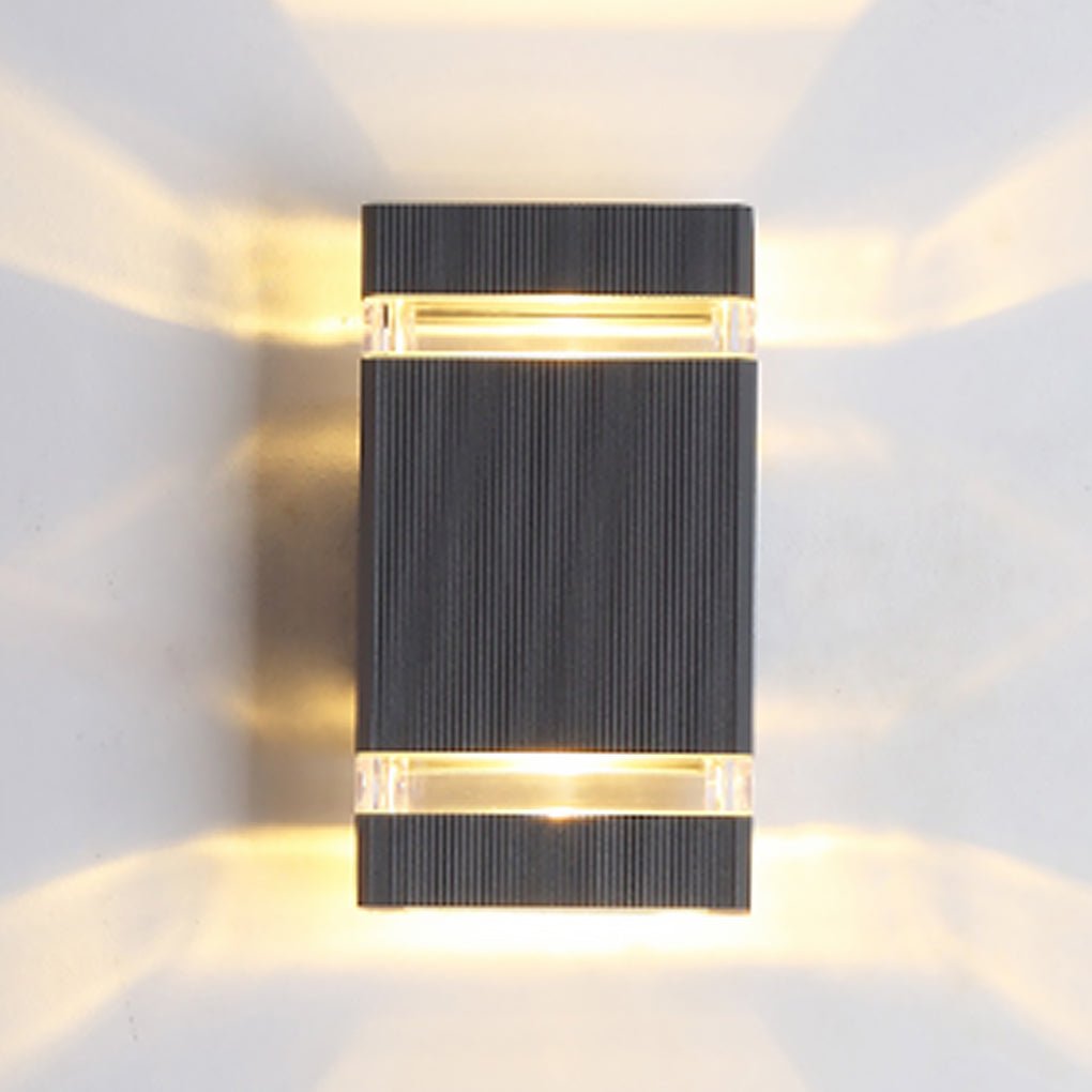 Modern LED Up Down Outdoor Wall Sconce Die-Cast Aluminum Hollow Halo Effect Square Round IP54 3000K Courtyard Villa