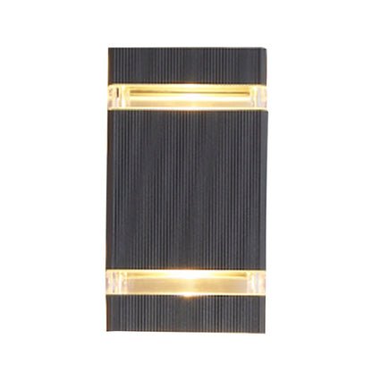 Modern LED Up Down Outdoor Wall Sconce Die-Cast Aluminum Hollow Halo Effect Square Round IP54 3000K Courtyard Villa