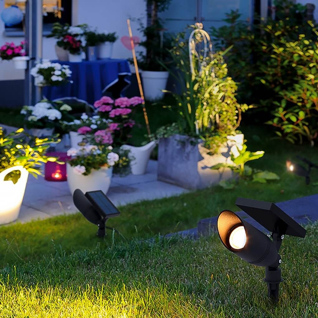 Outdoor Solar Spotlight for Trees Aluminum Adjustable Landscape Garden Light
