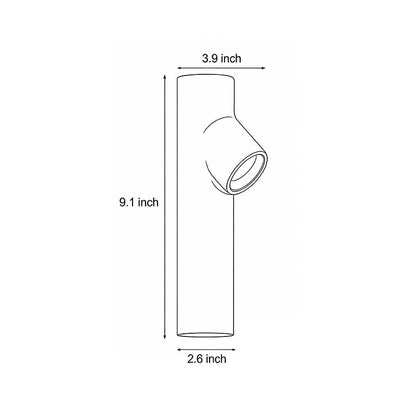 Modern Slim Outdoor Wall Uplight Cylinder LED 2W White Gray IP65
