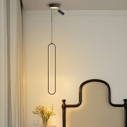 Oval Aluminum Tube Pendant Light with Optional Spotlight and 3-Step Colour Temperature in Three Heights
