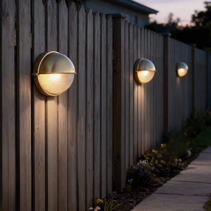 Oval Round Bulkhead Wall Light Retro Industrial Aluminum Glass IP65 Gold Gray 2 Shapes 2 Sizes Balcony Bathroom Garden