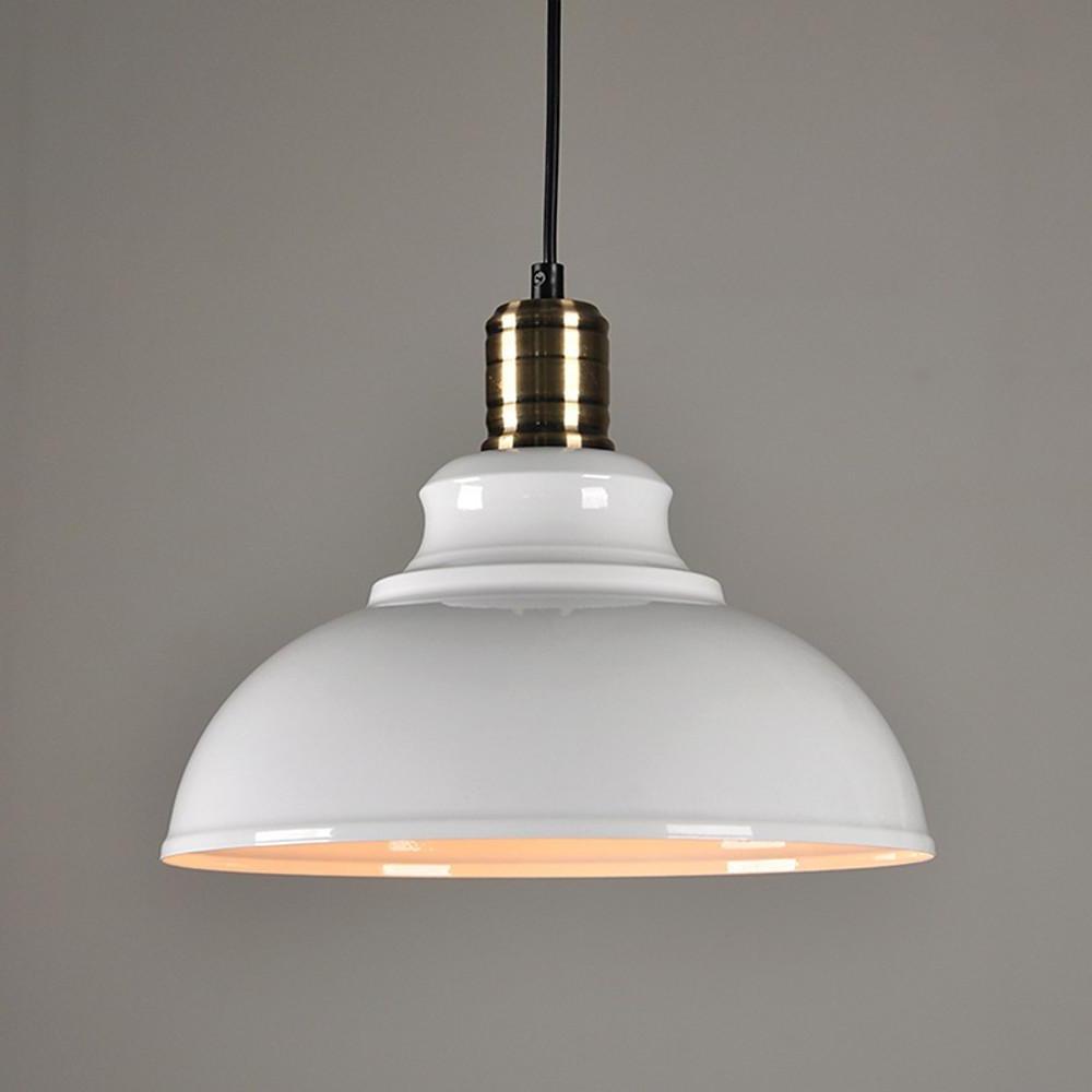 Industrial Metal Dome Pendant Red Bronze White Black Silver 3 Sizes E26