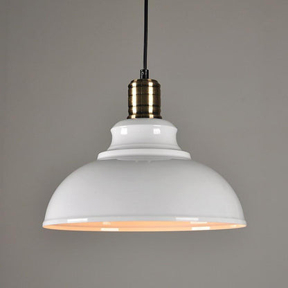 Industrial Metal Dome Pendant Red Bronze White Black Silver 3 Sizes E26