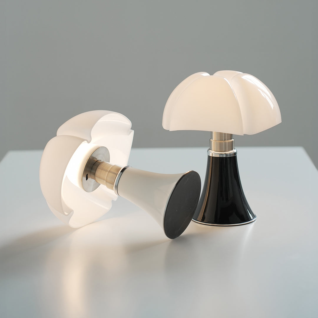 Bauhaus Mushroom Dome Table Lamp Iron Base Touch Control 8W LED Warm White Black White Chrome Gold 13.78 Inch
