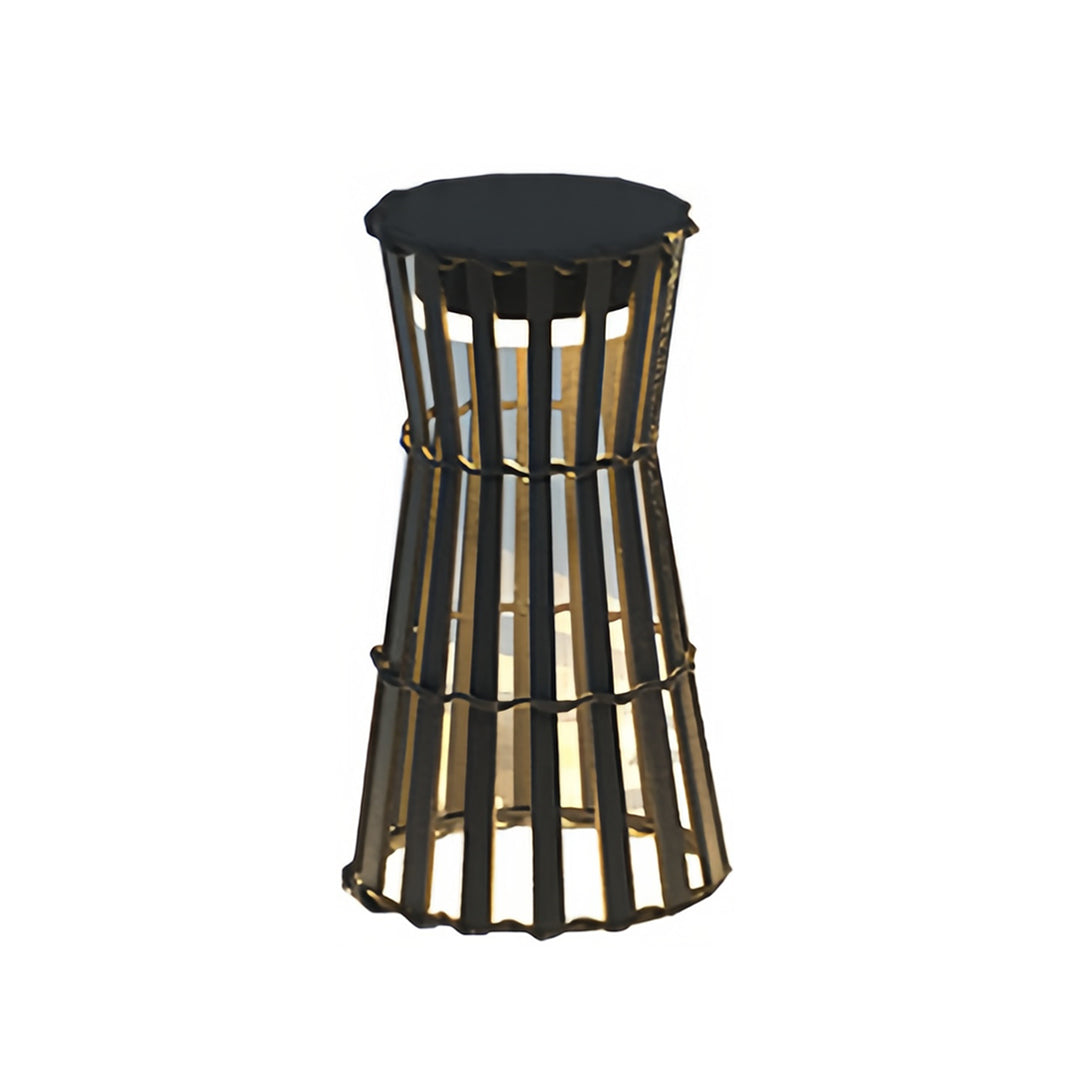 Silhouette Stainless Steel Slat Outdoor Floor Lantern IP54 Solar/Hardwired 3000K