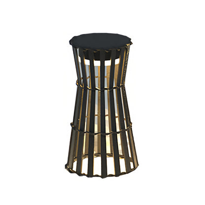 Silhouette Stainless Steel Slat Outdoor Floor Lantern IP54 Solar/Hardwired 3000K