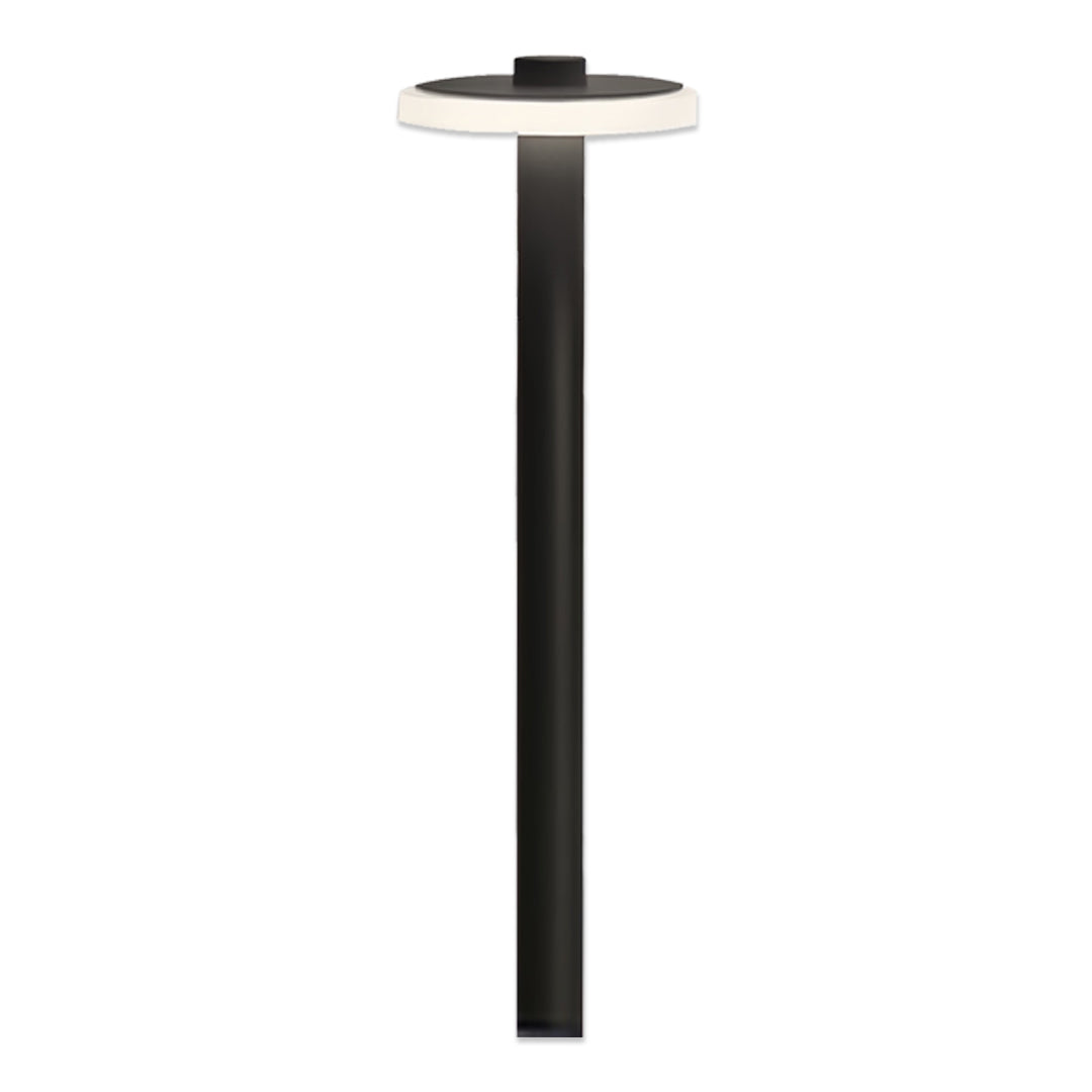 Modern Outdoor LED Path Light Disc Head Aluminum Hardwired Black White 3 Heights