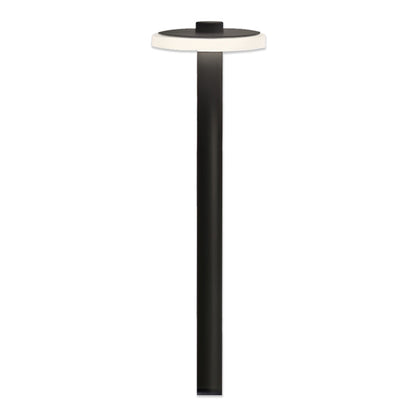 Modern Outdoor LED Path Light Disc Head Aluminum Hardwired Black White 3 Heights