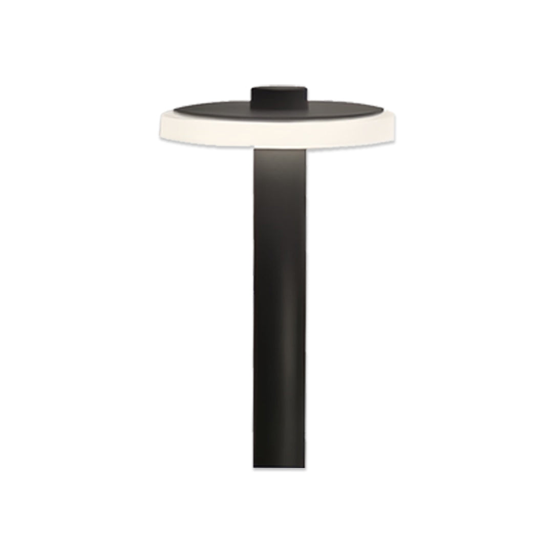 Modern Outdoor LED Path Light Disc Head Aluminum Hardwired Black White 3 Heights