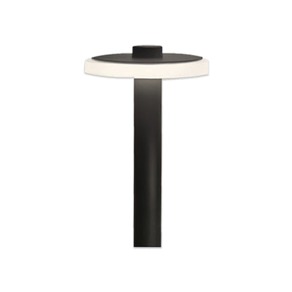Modern Outdoor LED Path Light Disc Head Aluminum Hardwired Black White 3 Heights