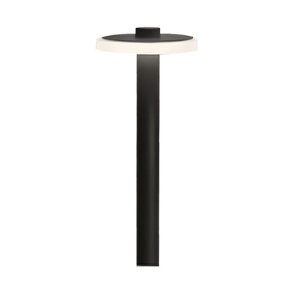 Modern Outdoor LED Path Light Disc Head Aluminum Hardwired Black White 3 Heights