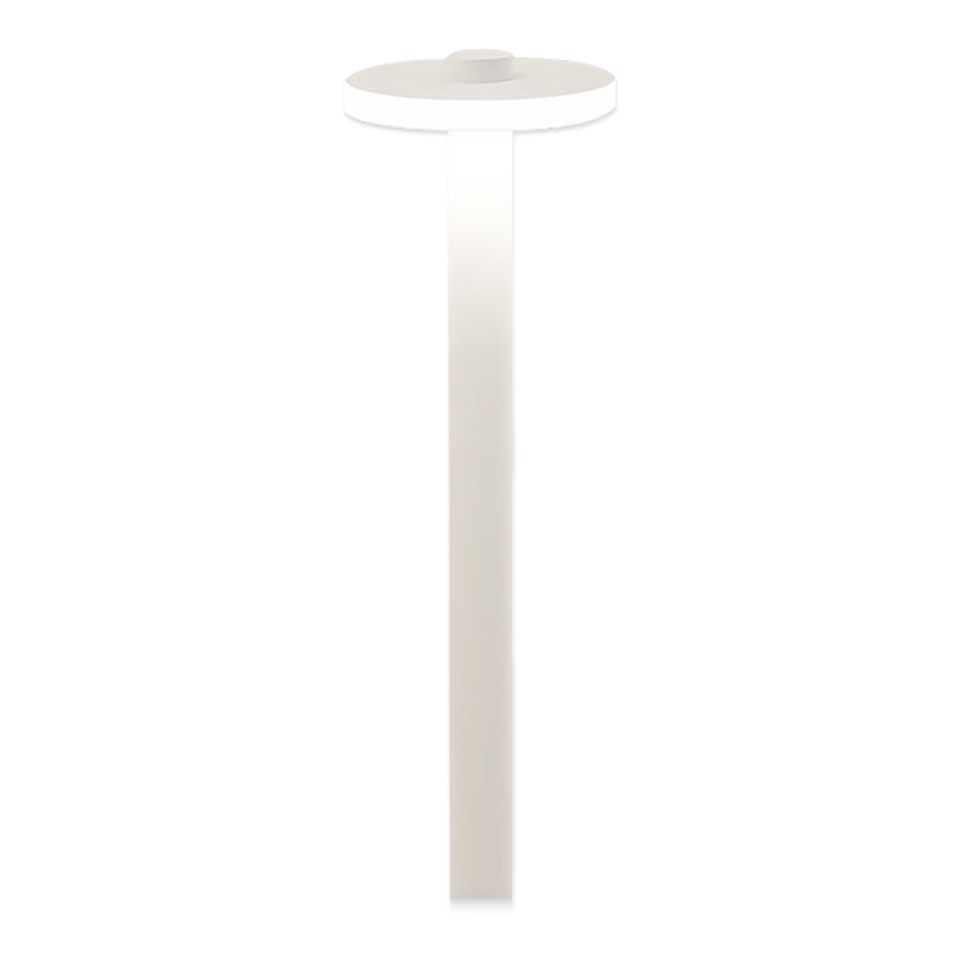 Modern Outdoor LED Path Light Disc Head Aluminum Hardwired Black White 3 Heights