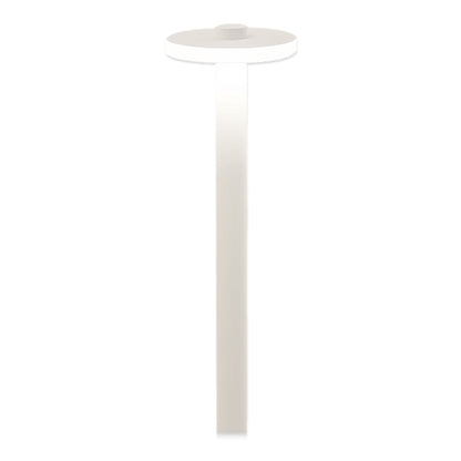 Modern Outdoor LED Path Light Disc Head Aluminum Hardwired Black White 3 Heights