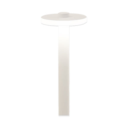 Modern Outdoor LED Path Light Disc Head Aluminum Hardwired Black White 3 Heights