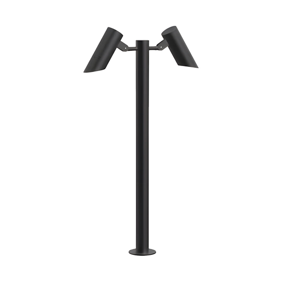 Modern Outdoor LED Path Light Single Double Head Die-Cast Aluminum Black 31.5 Inch