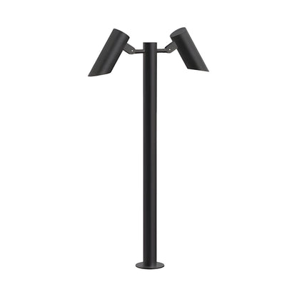 Modern Outdoor LED Path Light Single Double Head Die-Cast Aluminum Black 31.5 Inch