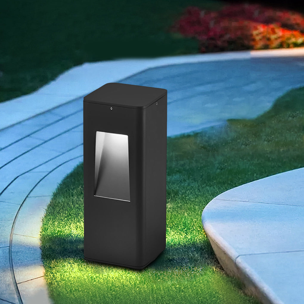 Contemporary Path Light Single Double Head Black Aluminum Glass CRI90 IP65 DC24V 2 Heights