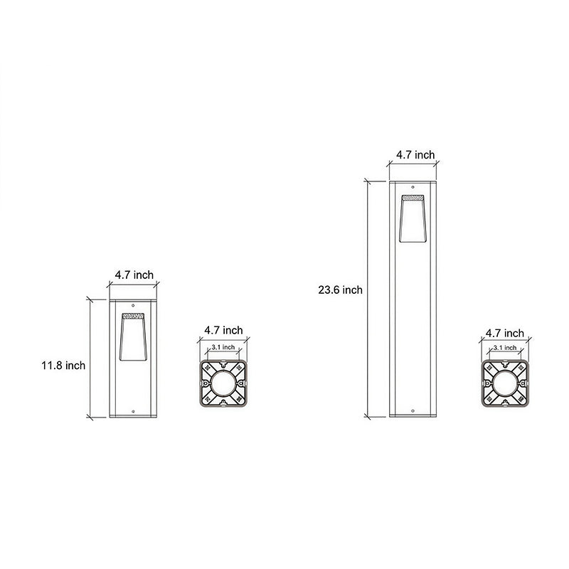 Contemporary Path Light Single Double Head Black Aluminum Glass CRI90 IP65 DC24V 2 Heights