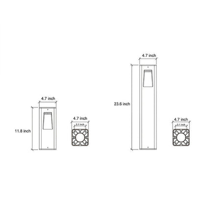 Contemporary Path Light Single Double Head Black Aluminum Glass CRI90 IP65 DC24V 2 Heights
