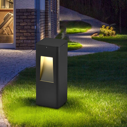 Contemporary Path Light Single Double Head Black Aluminum Glass CRI90 IP65 DC24V 2 Heights