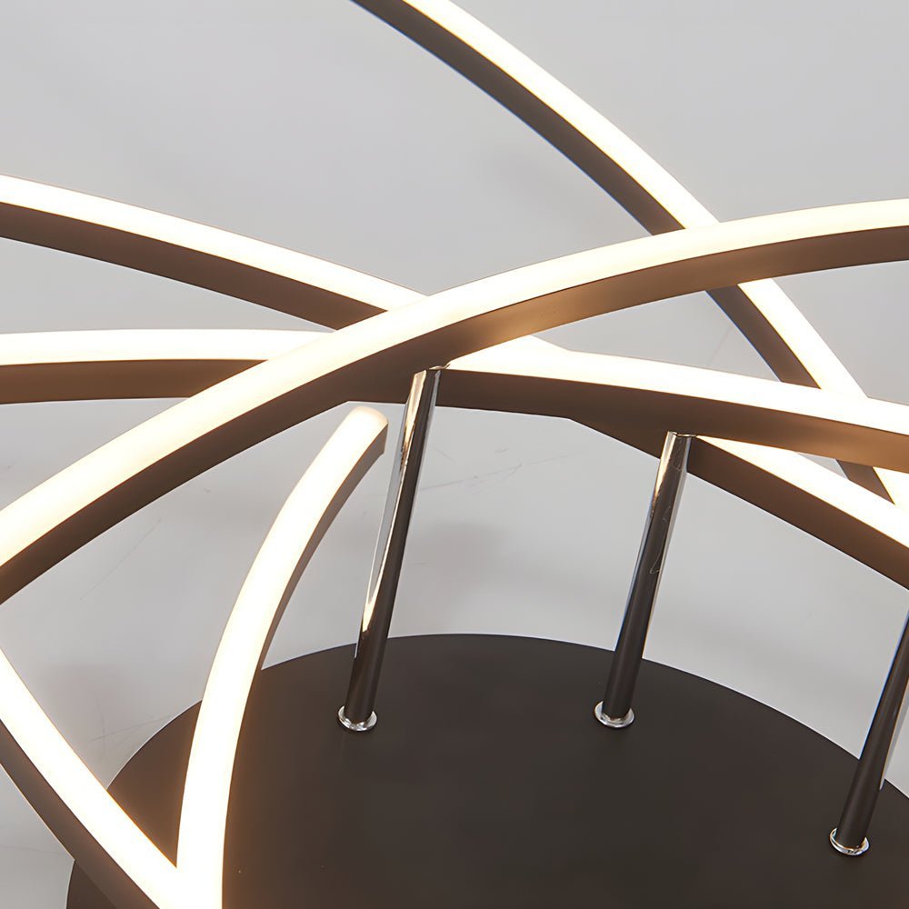 Linear Lines Semi-Flush Mount Ceiling Light — Modern Dimmable Remote Aluminum Silicone LED 3 5 8 Light Black White