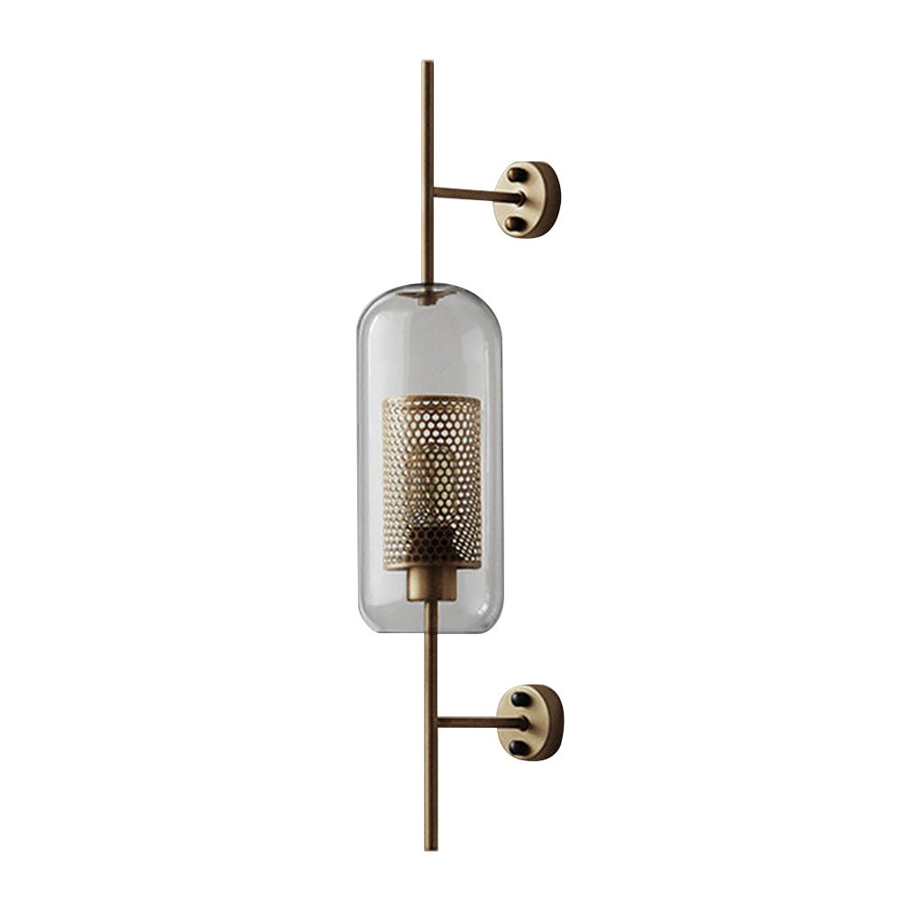 Retro Industrial Glass Wall Sconce Bronze Iron Corridor Accent Light Loft Café