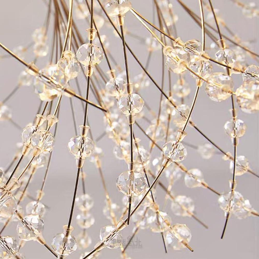 Traditional Crystal Semi-Flush Mount Ceiling Light — Classic Gold Silver Metal G9 LED 8 Light Warm White