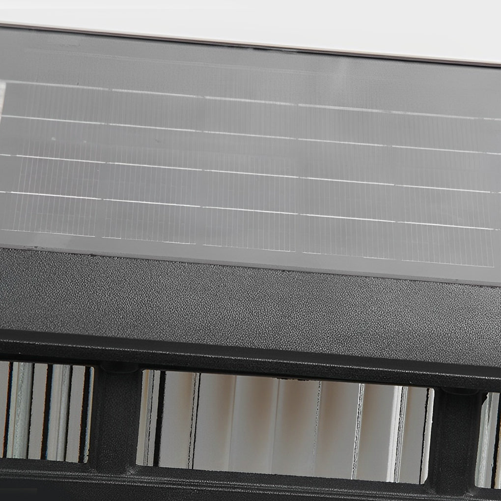 Modern Aluminum Fine Texture Glass Solar or Hardwired Outdoor Pillar Light Black With or Without Grid 2 Styles Garden
