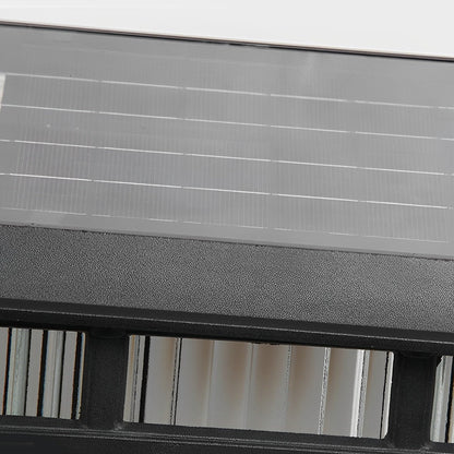Modern Aluminum Fine Texture Glass Solar or Hardwired Outdoor Pillar Light Black With or Without Grid 2 Styles Garden