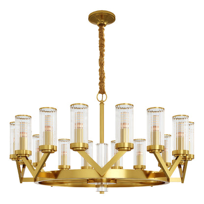 Fluted Cylinder Drop Chandelier