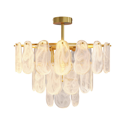 Midcentury Modern Copper Glass Chandelier for Dining Room Luxury Ceiling Lighting