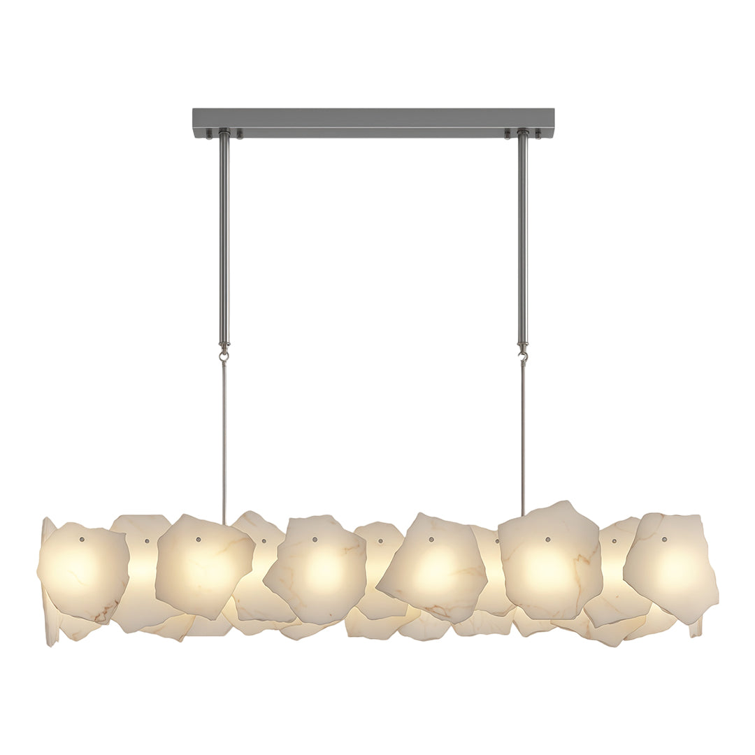 Modern Cloud Stone LED Chandelier with Full Copper Frame for Dining Room and Living Space
