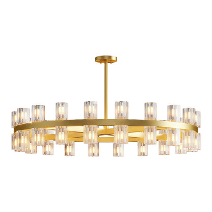 Crystal Chandelier Solid Copper Glass Cylinder Matrix G4 American Style Large-Scale