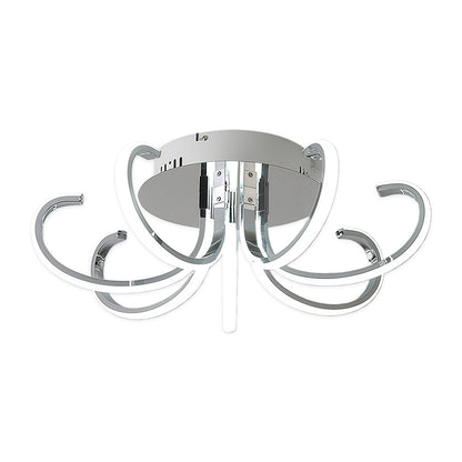 Nordic Starburst Multi-Arm Silicone LED Flush Mount in Black, White, or Chrome with Dimmable Option in Two Sizes